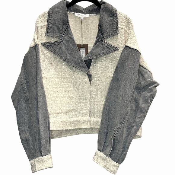 Mable – Tweed and Denim Jacket – Ivory/Light Blue – Size Small - Picture 2 of 5
